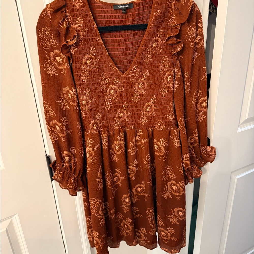 Madewell Rust Floral Mini Dress